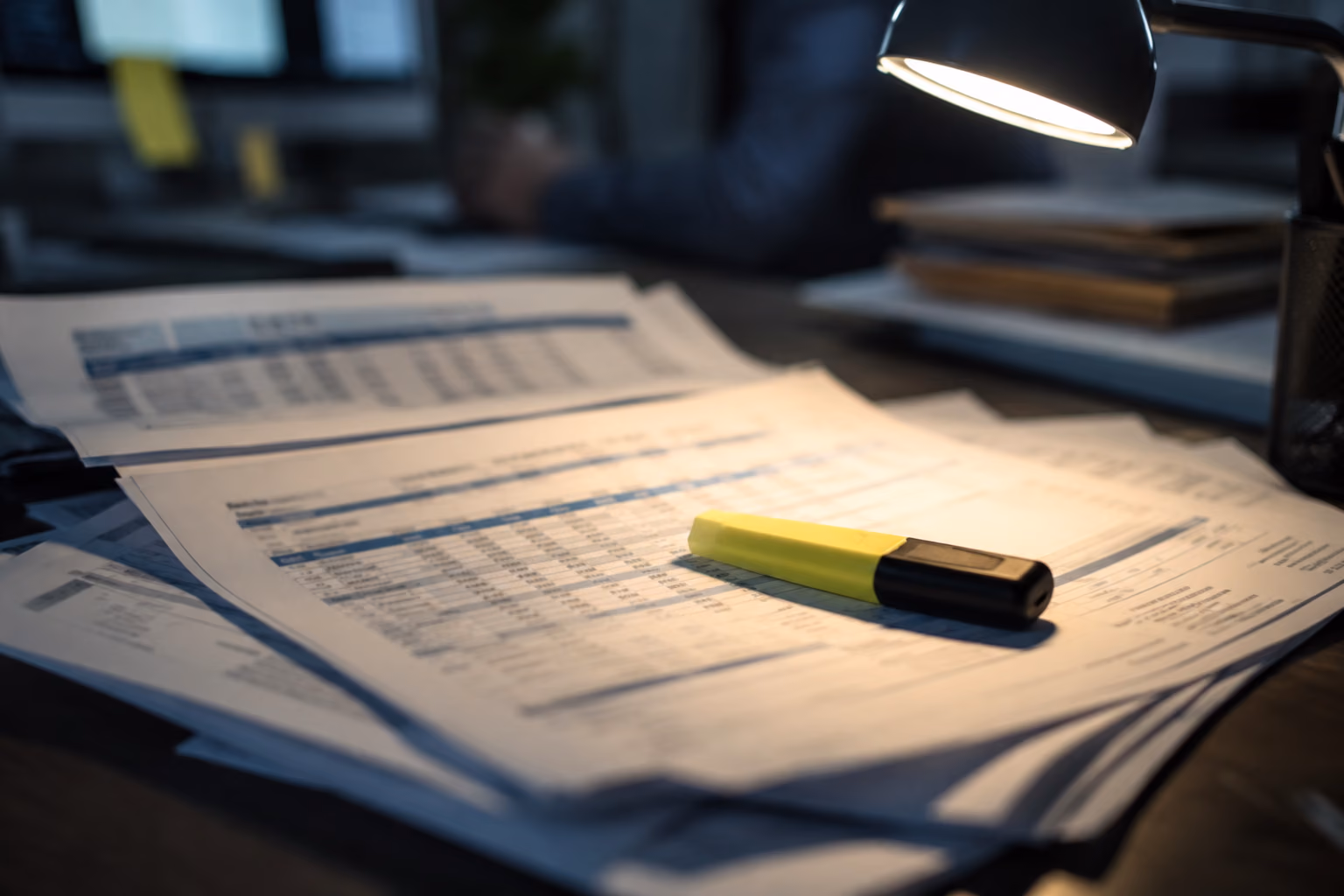 Stacked aging reports with highlighted rows