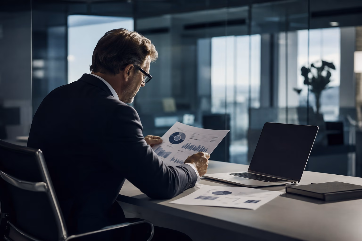 Finance leader reviewing revenue reports